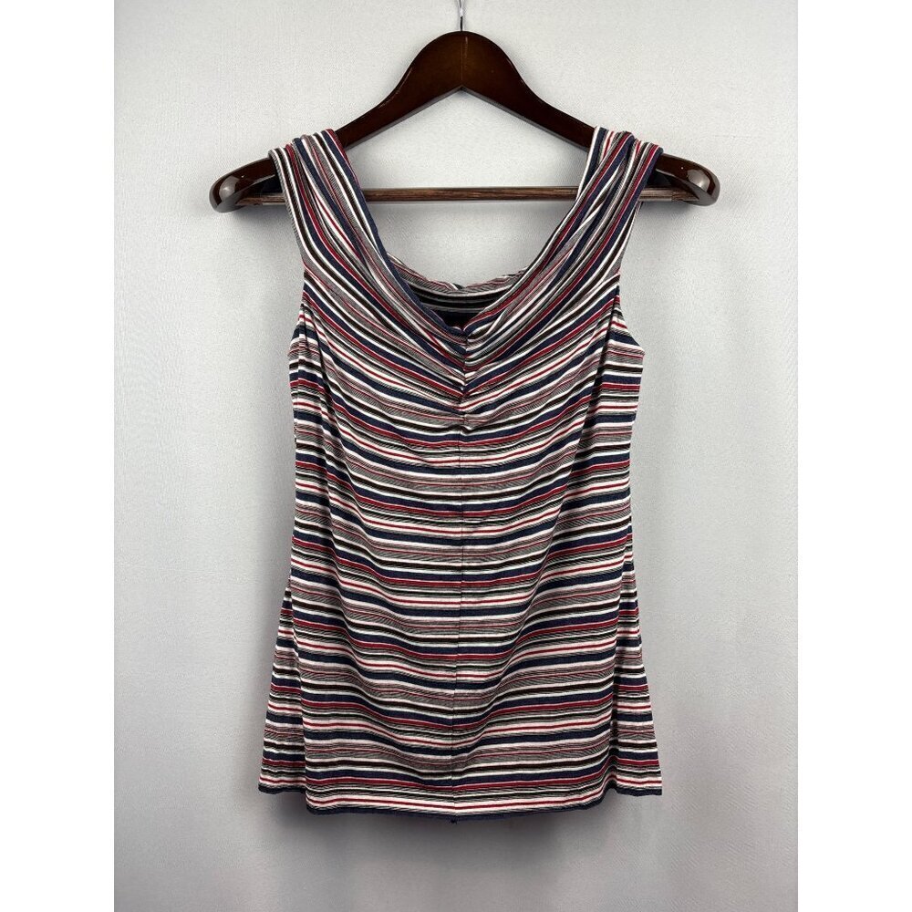 Women’s Bailey/44 Large Off the Shoulder Red, White, Blue, & Black Striped Shirt